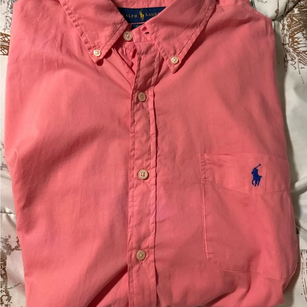 Ralph Lauren Men's Coral Button Down Shirt - Picture 7 of 7